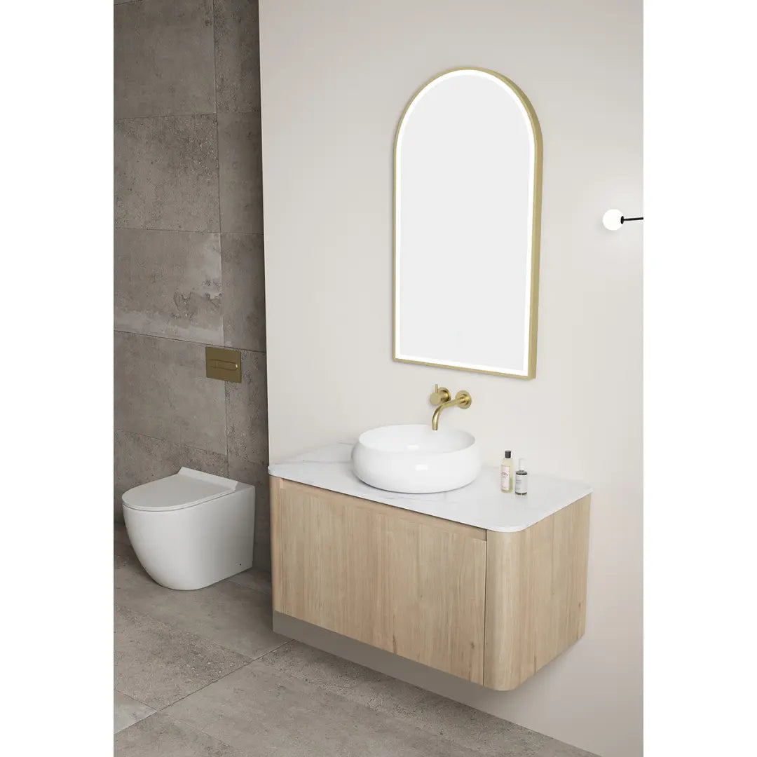 Elliot Oak Wall Hung Vanity with stone top BNK