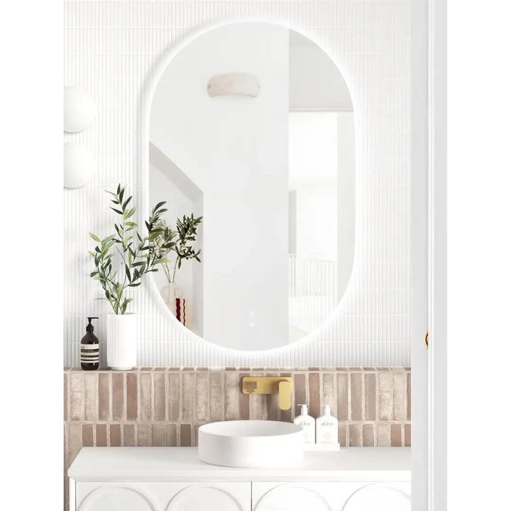 Noosa LED pill shaped mirror Otti Australia