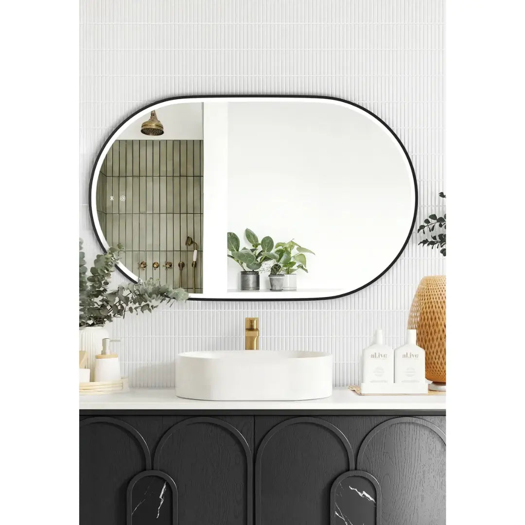 Noosa LED pill shaped mirror Otti Australia