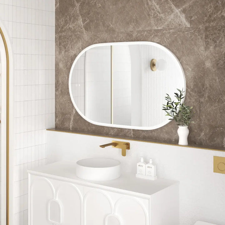 Noosa LED pill shaped mirror Otti Australia