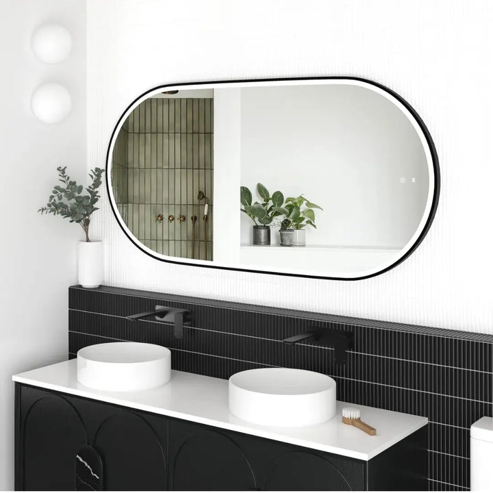 Noosa LED pill shaped mirror Otti Australia