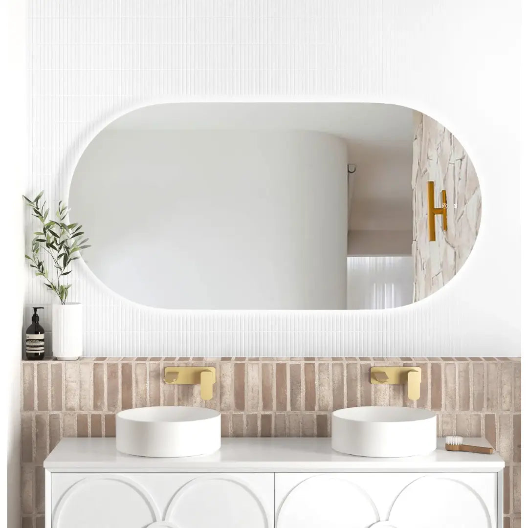 Noosa LED pill shaped mirror Otti Australia