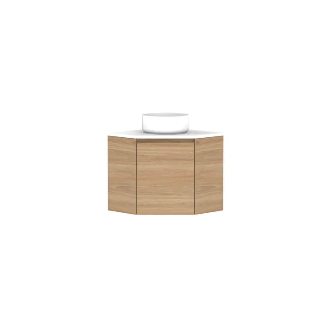 Glacier Corner Vanity with cast marble or benchtop - Wall Hung ADP