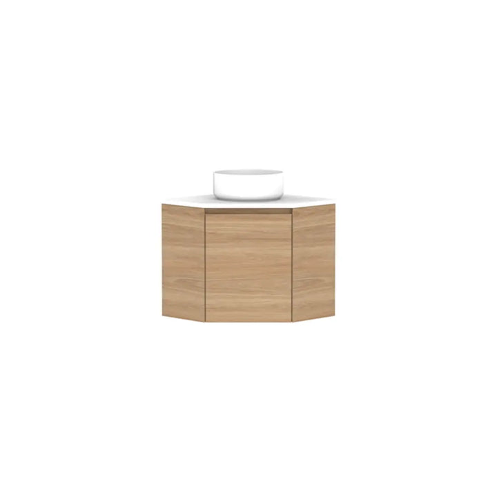 Glacier Corner Vanity with cast marble or benchtop - Wall Hung ADP