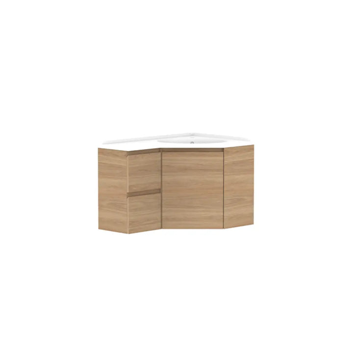 Glacier Corner Vanity with cast marble or benchtop - Wall Hung ADP