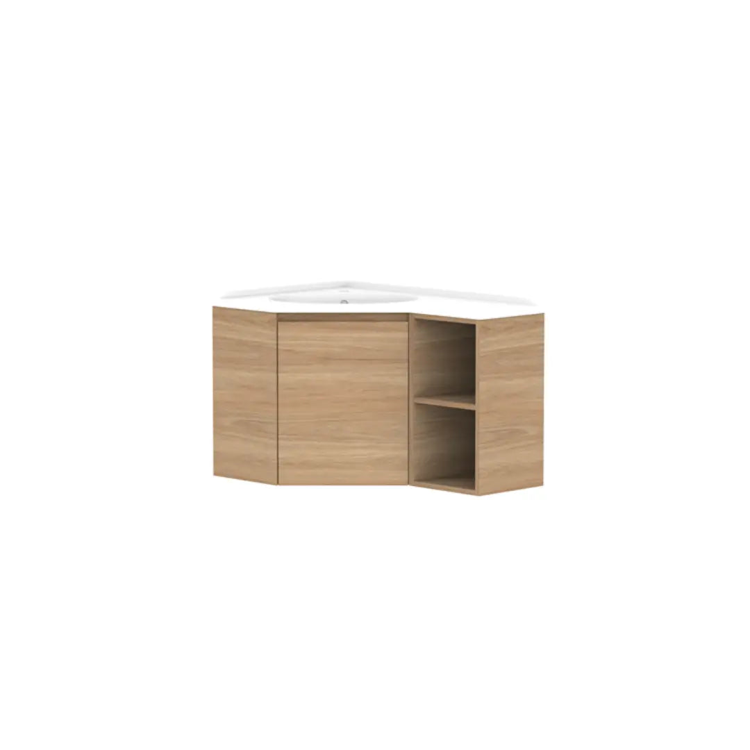 Glacier Corner Vanity with cast marble or benchtop - Wall Hung ADP