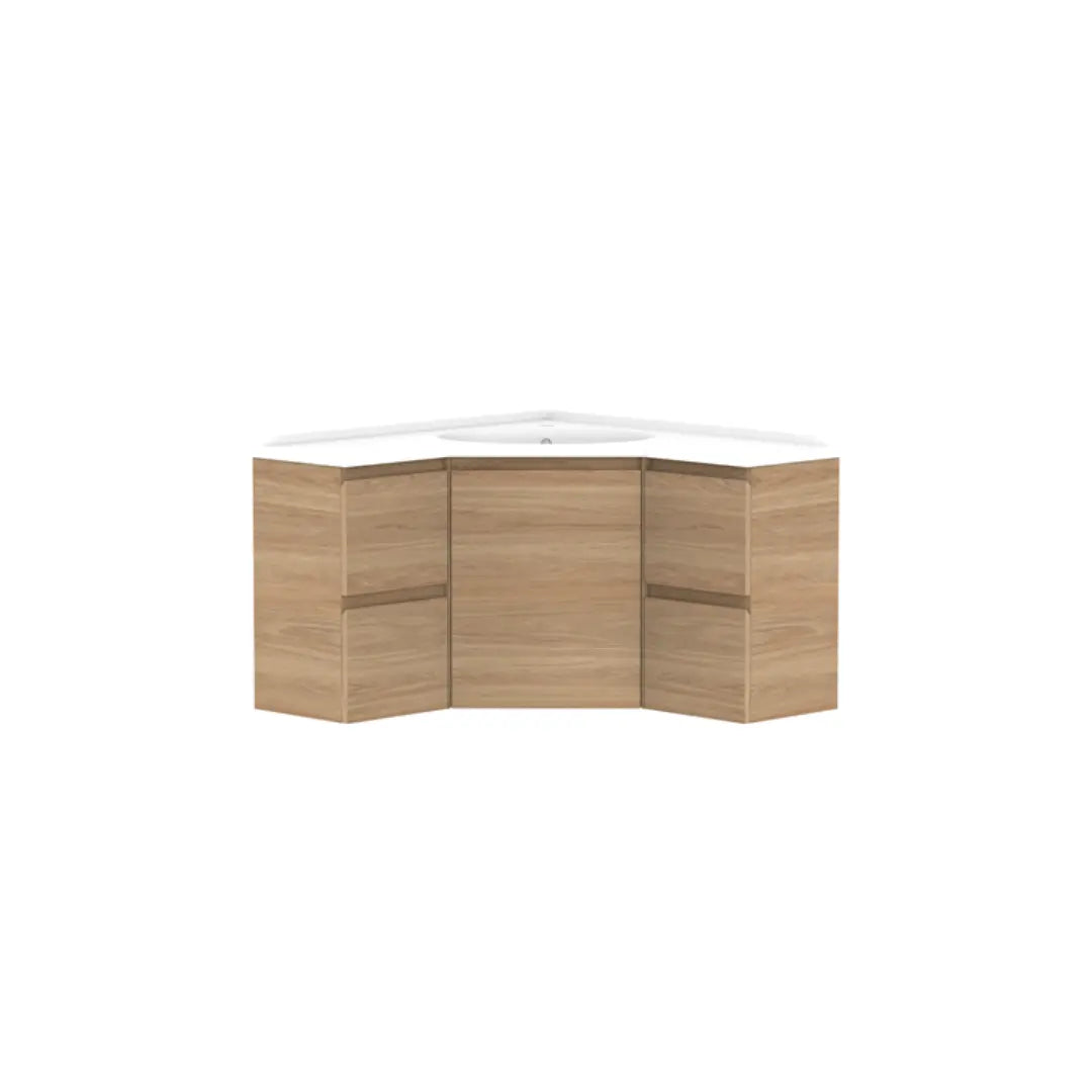 Glacier Corner Vanity with cast marble or benchtop - Wall Hung ADP
