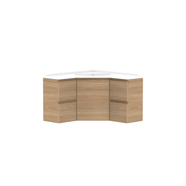 Glacier Corner Vanity with cast marble or benchtop - Wall Hung ADP