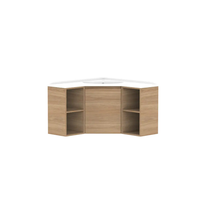 Glacier Corner Vanity with cast marble or benchtop - Wall Hung ADP