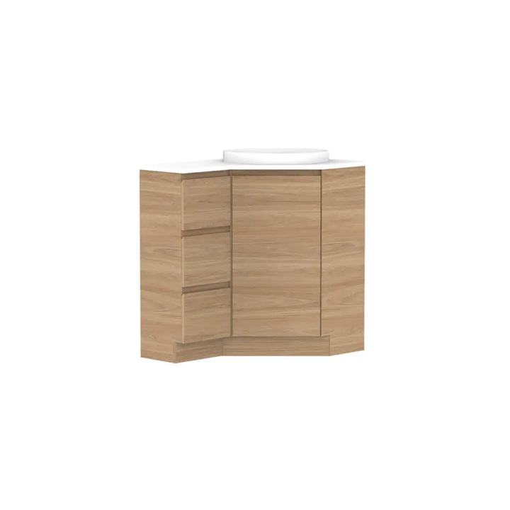 Glacier Corner Vanity with cast marble or benchtop - Freestanding ADP