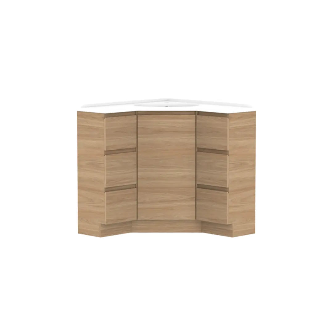 Glacier Corner Vanity with cast marble or benchtop - Freestanding ADP