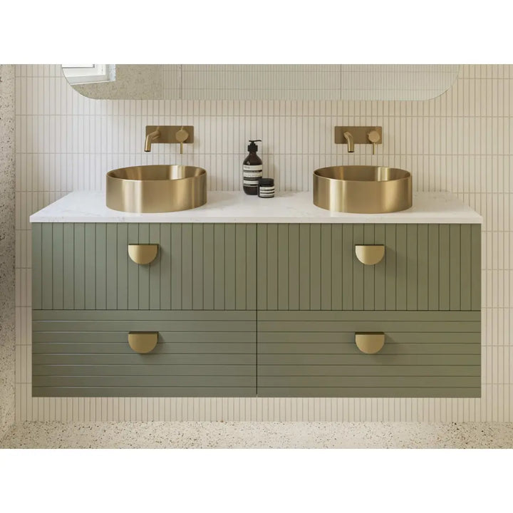 Henley Vanity with silk surface top and above counter or undermount basin - wall hung or freestanding Timberline