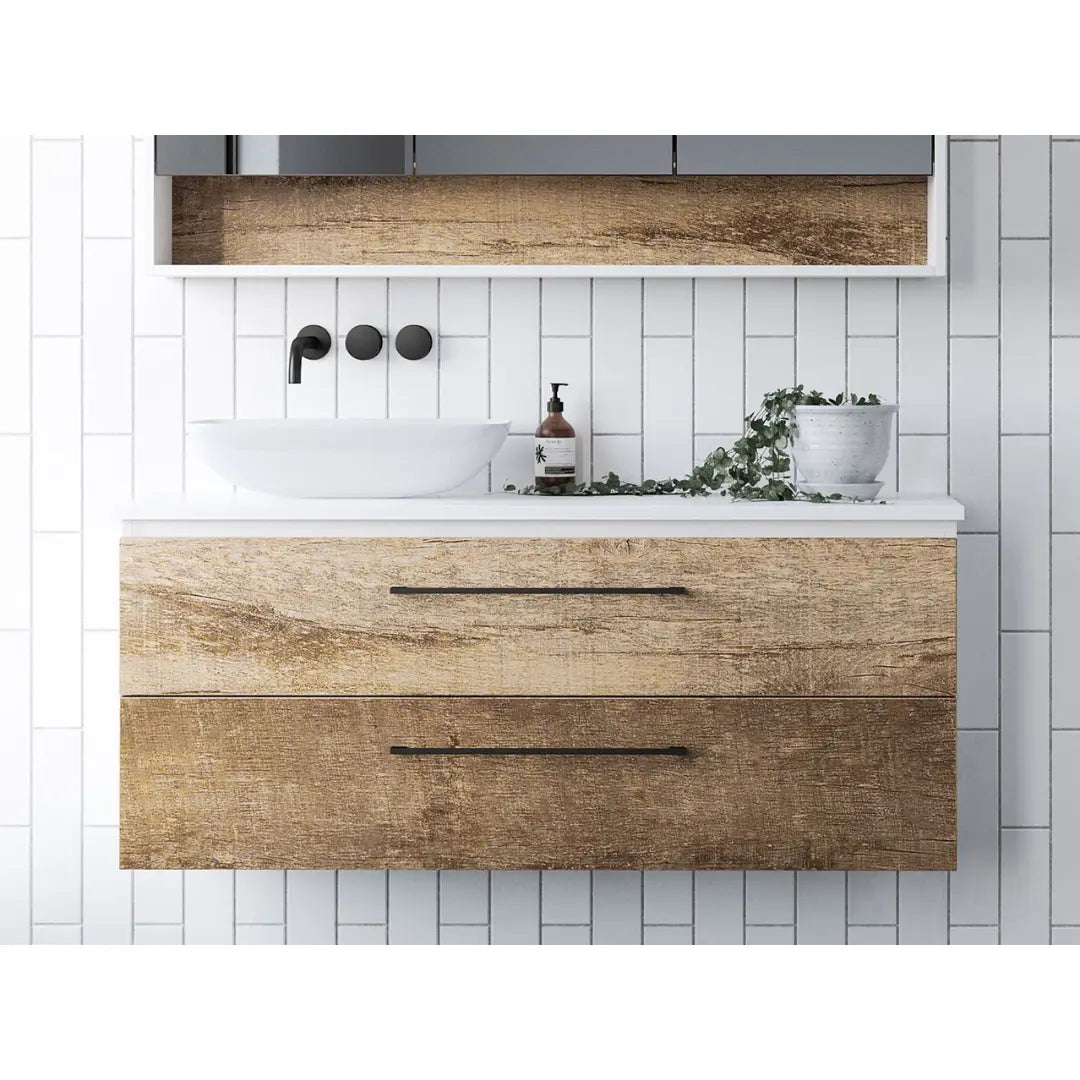 Billie Ensuite Vanity (360mm depth) with silk surface top and above counter or undermount basin - wall hung or freestanding Timberline