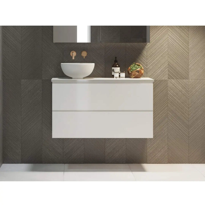 Billie Ensuite Vanity (360mm depth) with silk surface top and above counter or undermount basin - wall hung or freestanding Timberline