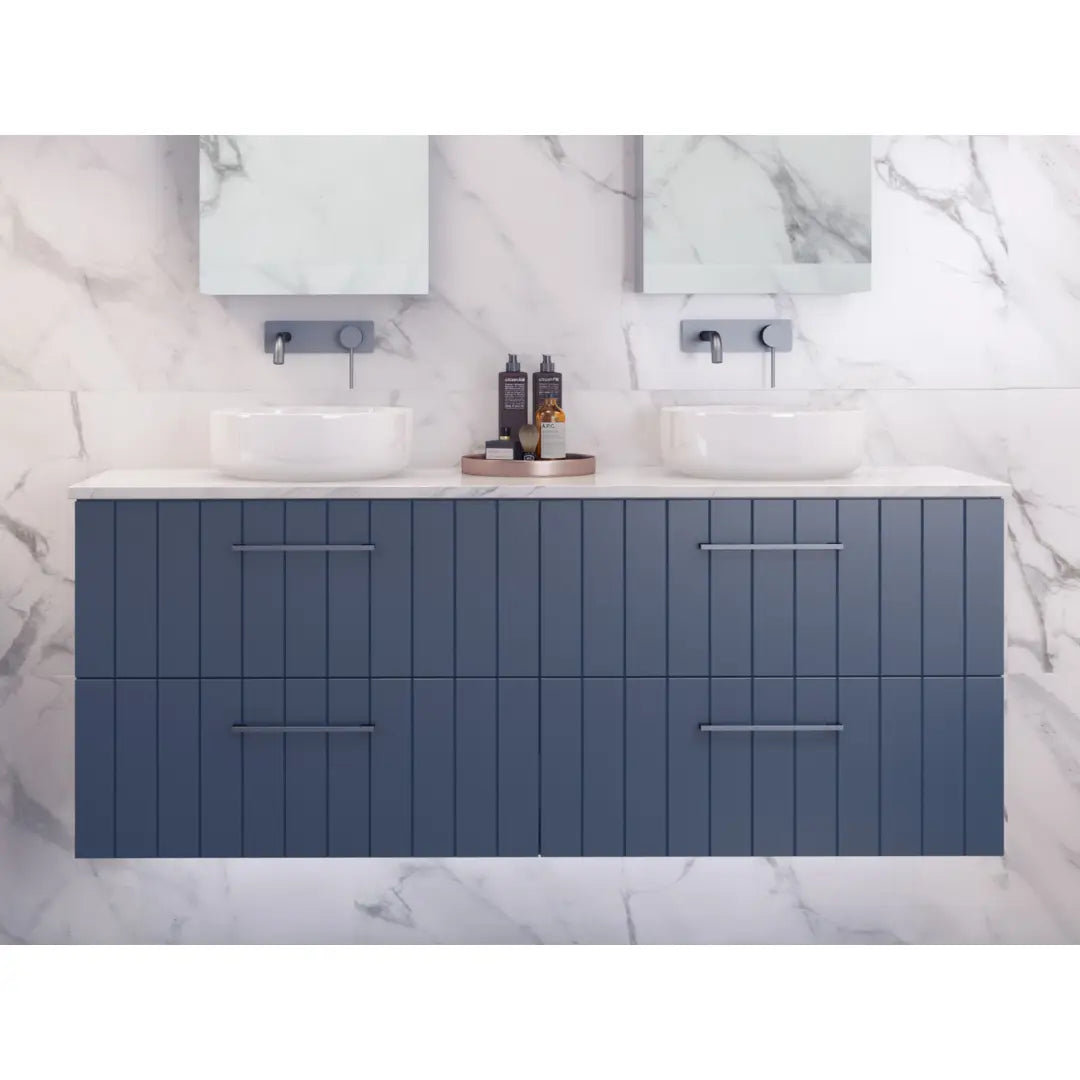 Henley Vanity with silk surface top and above counter or undermount basin - wall hung or freestanding Timberline