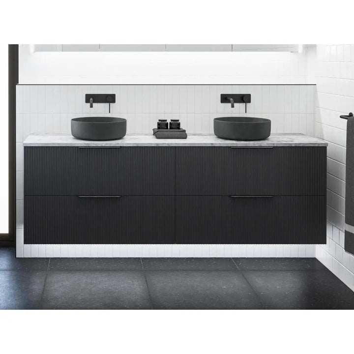 Henley Vanity with silk surface top and above counter or undermount basin - wall hung or freestanding Timberline