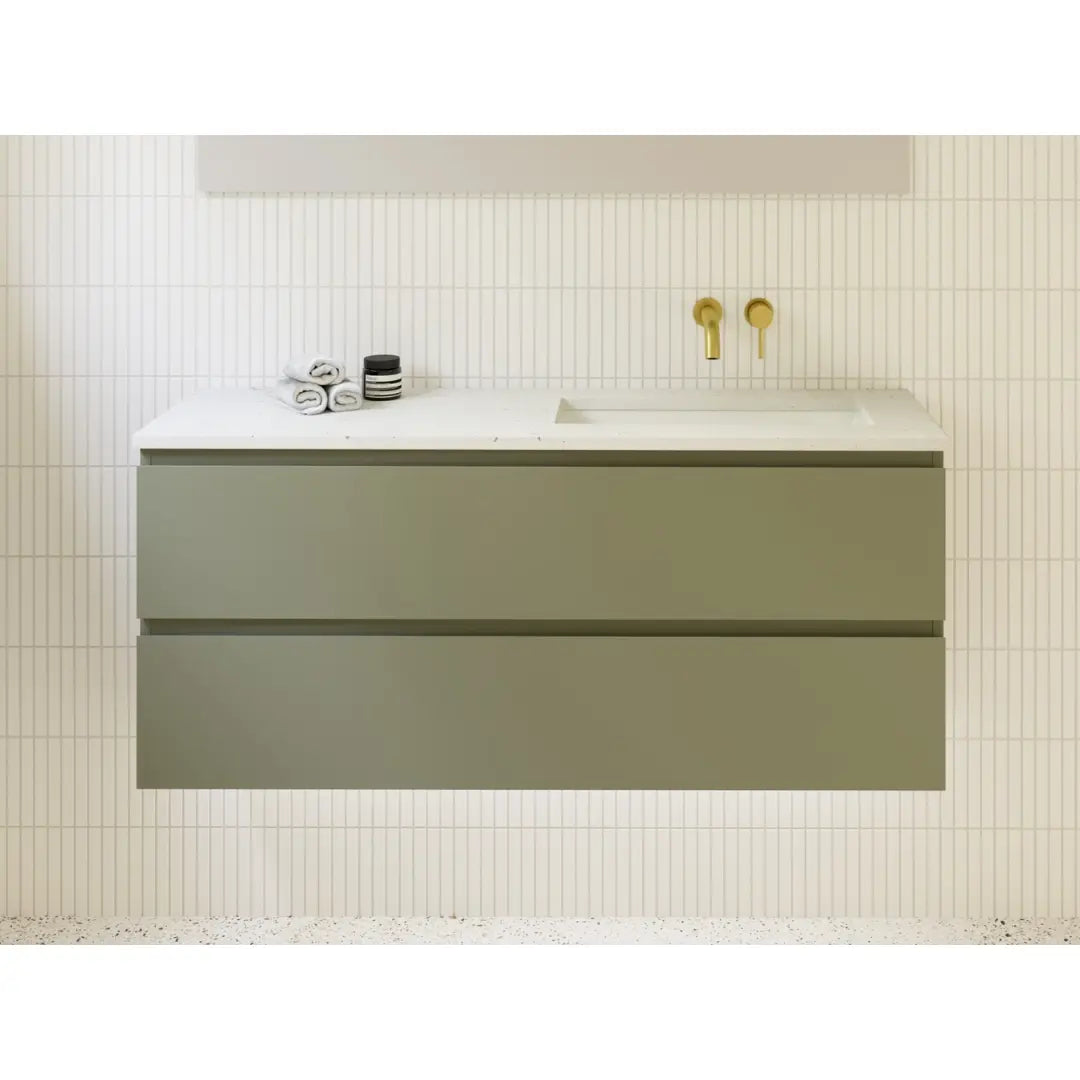 Billie Ensuite Vanity (360mm depth) with silk surface top and above counter or undermount basin - wall hung or freestanding Timberline