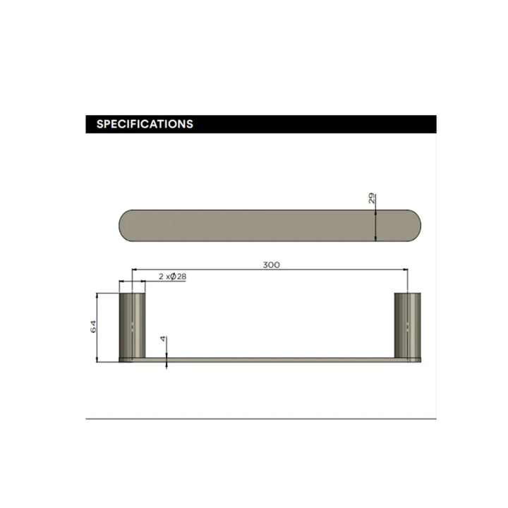 Curvaé Guest Towel Rail 300mm Meir