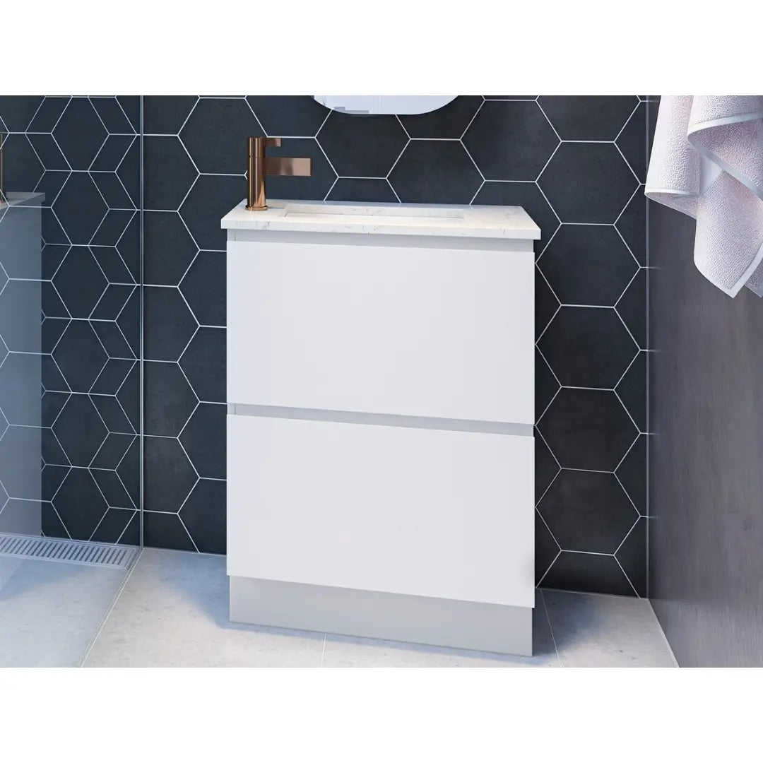 Billie Ensuite Vanity (360mm depth) with silk surface top and above counter or undermount basin - wall hung or freestanding Timberline