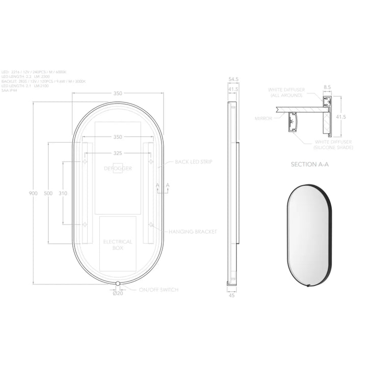 Sera Pill LED Mirror ADP