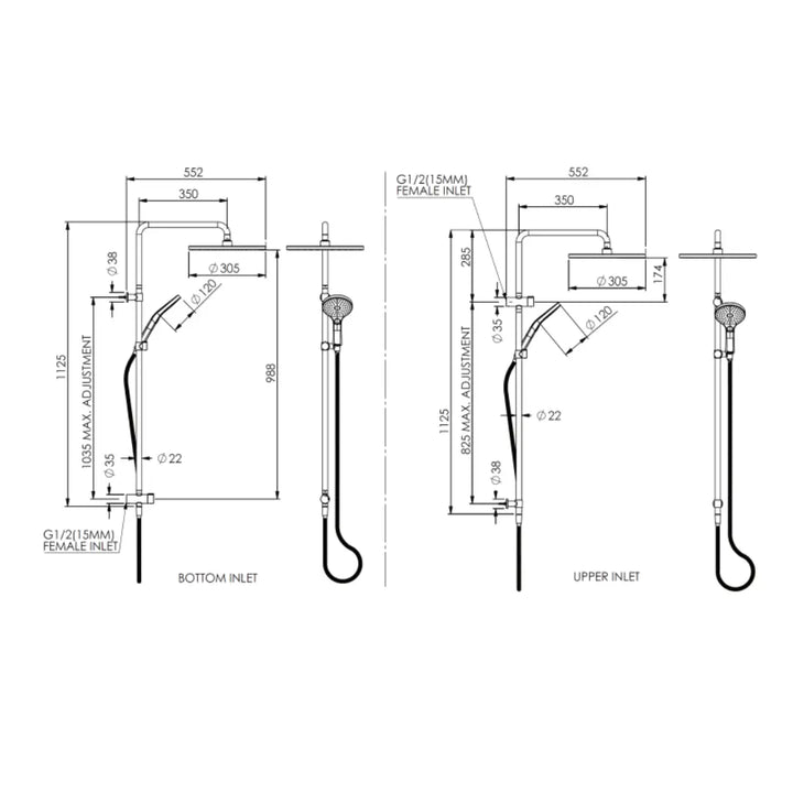 Lavish BubbleJET® Twin Rail Shower Greens