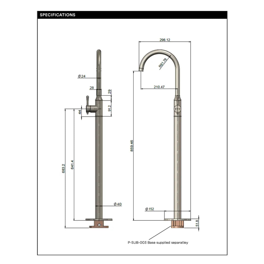Harrington Freestanding Bath Mixer Meir