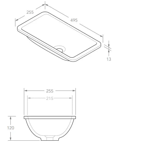 Hope Under-Counter or Inset Basin, Matte White ADP