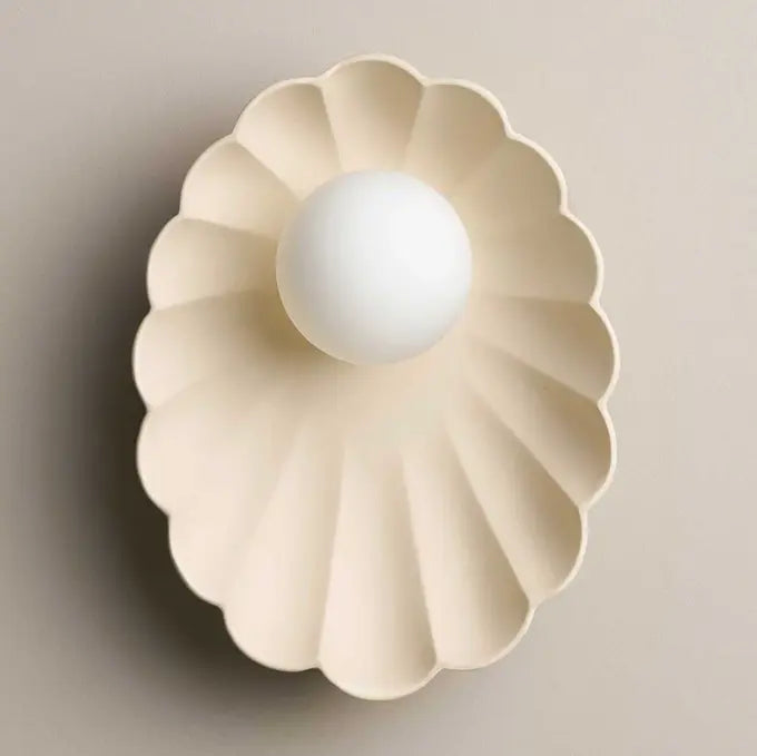 Robert Gordon Ceramic Wall Oyster Sconce Light / Bone Robert Gordon