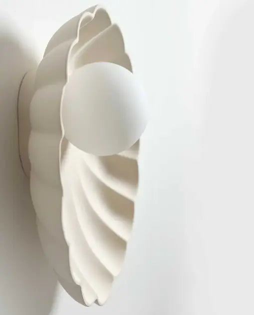 Robert Gordon Ceramic Wall Oyster Sconce Light / Bone Robert Gordon