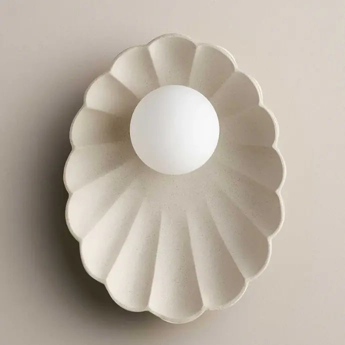 Robert Gordon Ceramic Wall Oyster Sconce Light / Stone Robert Gordon