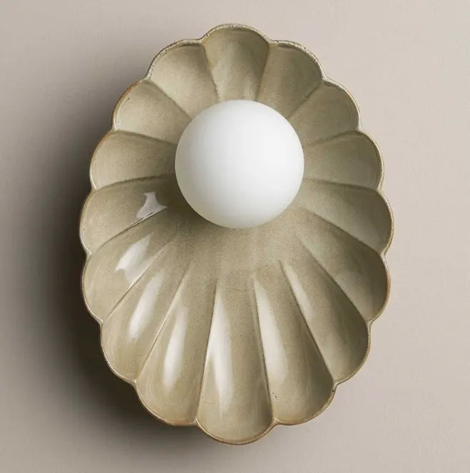Robert Gordon Ceramic Wall Oyster Sconce Light / Saltbush Robert Gordon