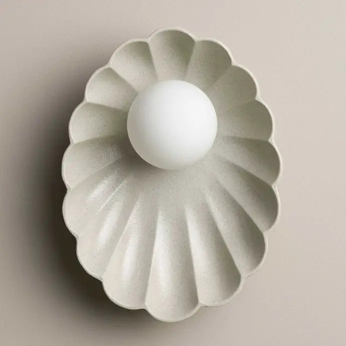 Robert Gordon Ceramic Wall Oyster Sconce Light / Shale Robert Gordon