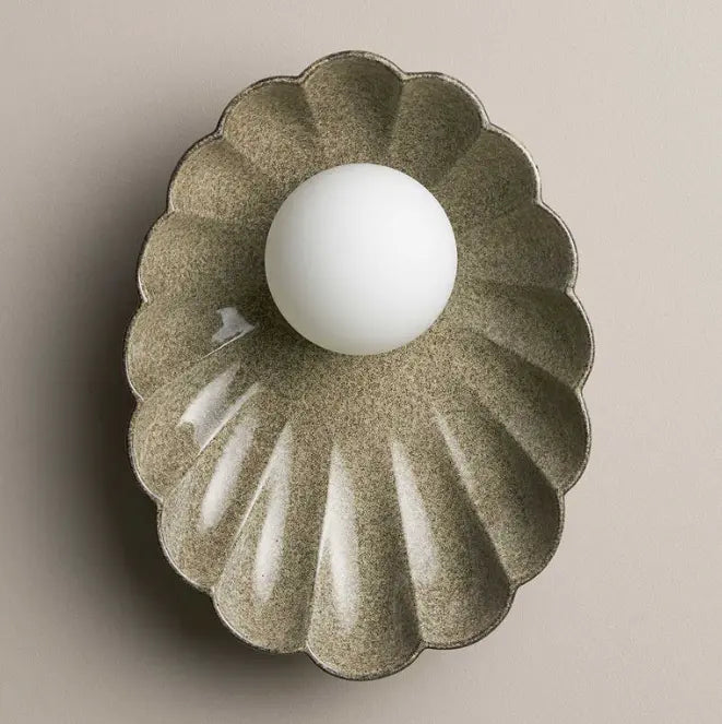 Robert Gordon Ceramic Wall Oyster Sconce Light / Rivergum Robert Gordon