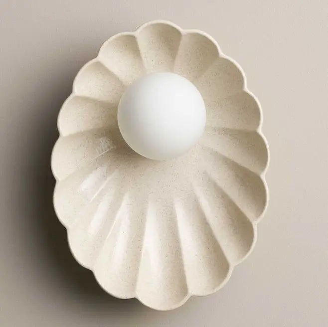 Robert Gordon Ceramic Wall Oyster Sconce Light / Poppyseed Robert Gordon
