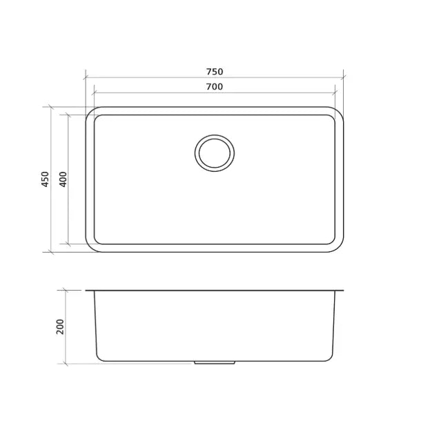 Kubic 700 stainless steel sink Seima