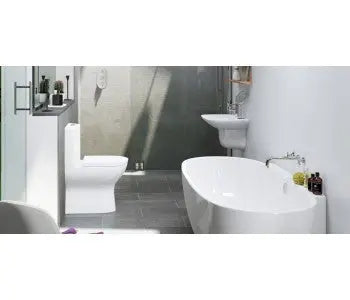PALERMO Back to Wall Gloss White acrylic freestanding 1650/1750mm Bath Belbagno