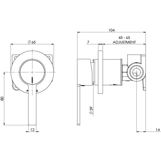 Lexi MKII Shower / Wall Mixer Phoenix