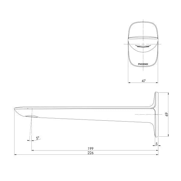 Nuage Wall Basin/Bath Outlet 200mm Phoenix