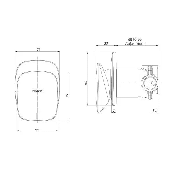 Nuage Shower/Wall Mixer Phoenix