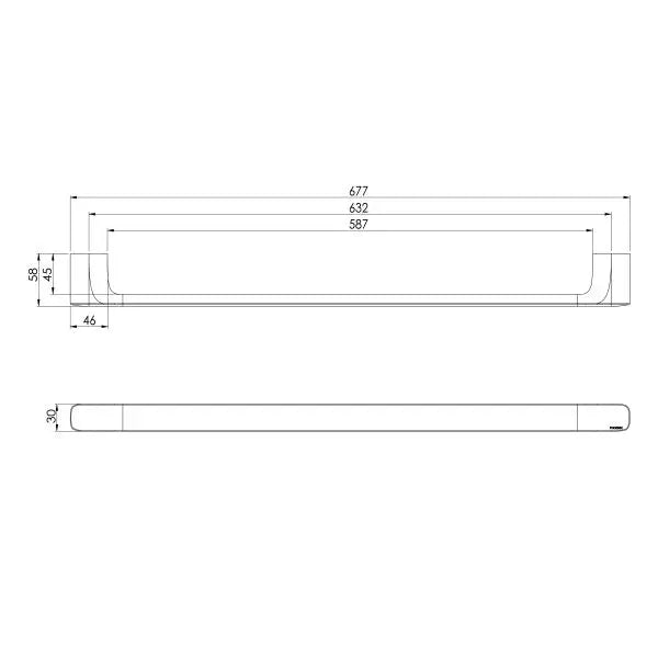 Nuage Single Towel Rail 600mm &amp; 800mm Phoenix