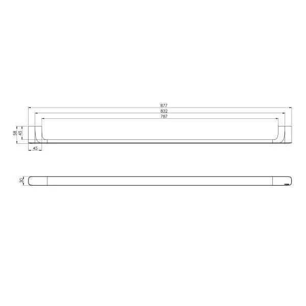 Nuage Single Towel Rail 600mm &amp; 800mm Phoenix