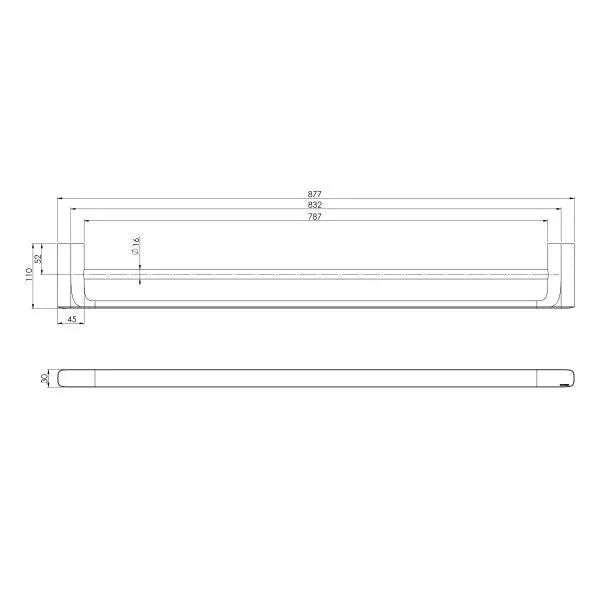 Nuage Double Towel Rail 600mm &amp; 800mm Phoenix