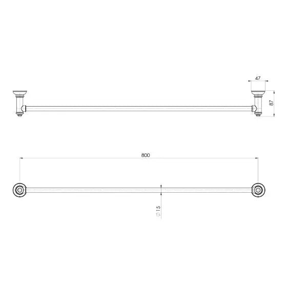 Cromford Single Towel Rail 800mm Phoenix