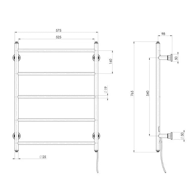 Cromford Heated Towel Ladder 550mm x 750mm Phoenix