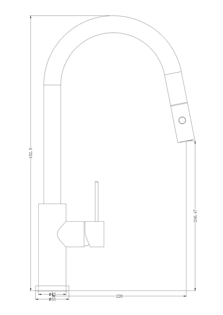 MECCA PULL OUT SINK MIXER WITH VEGIE SPRAY FUNCTION Nero tapware