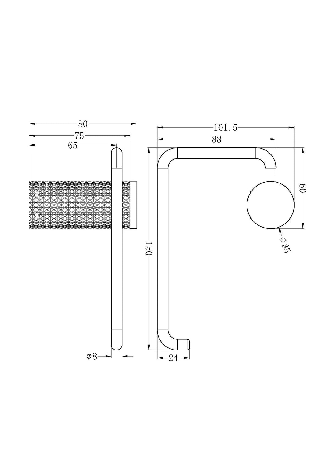 OPAL TOILET ROLL HOLDER Nero tapware
