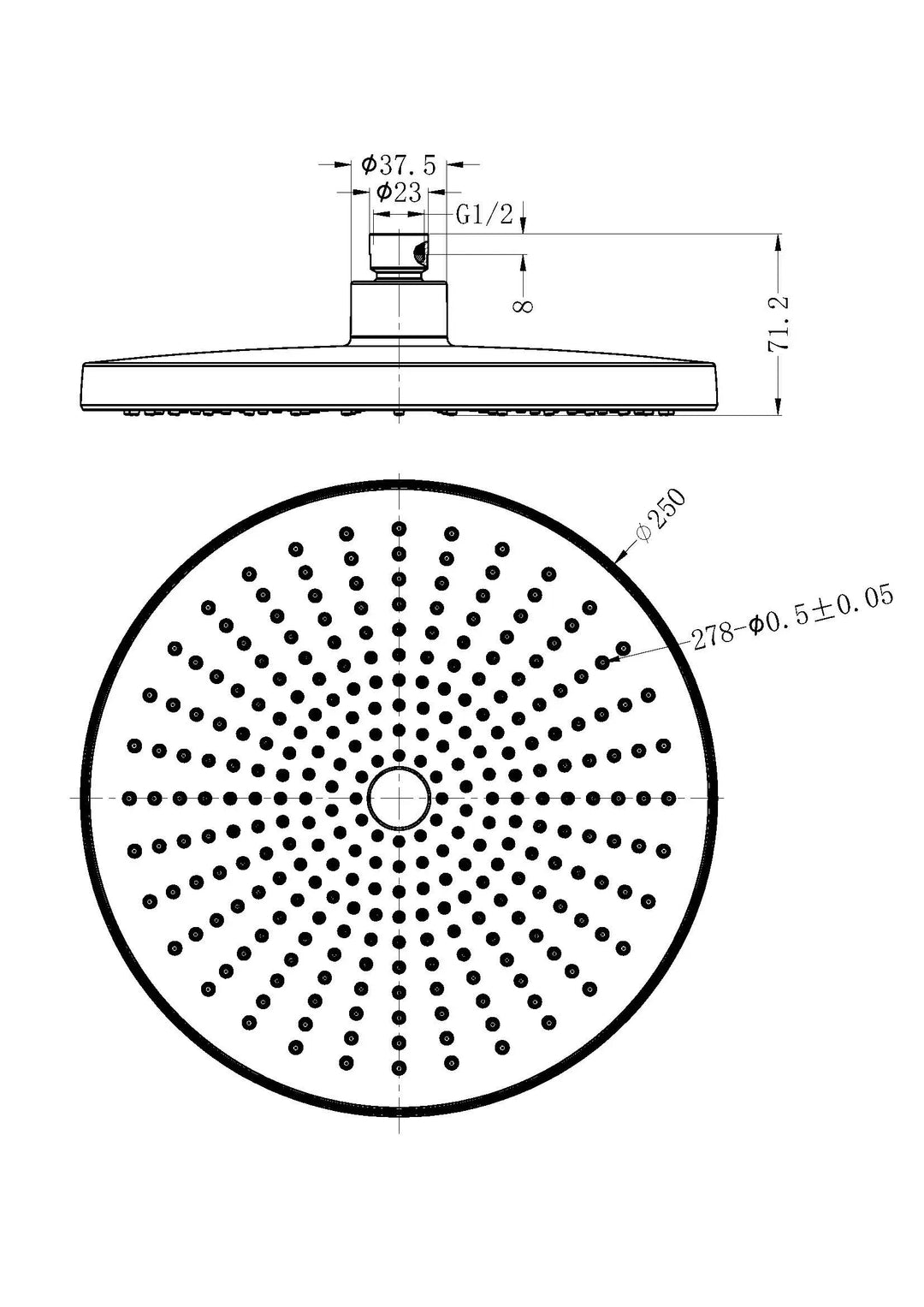 OPAL SHOWER HEAD Nero tapware