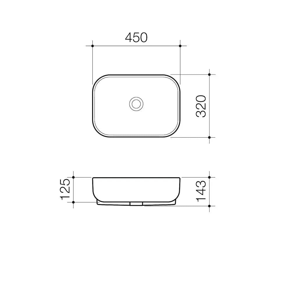 Luna Semi Recessed Basin (without tap landing) Caroma