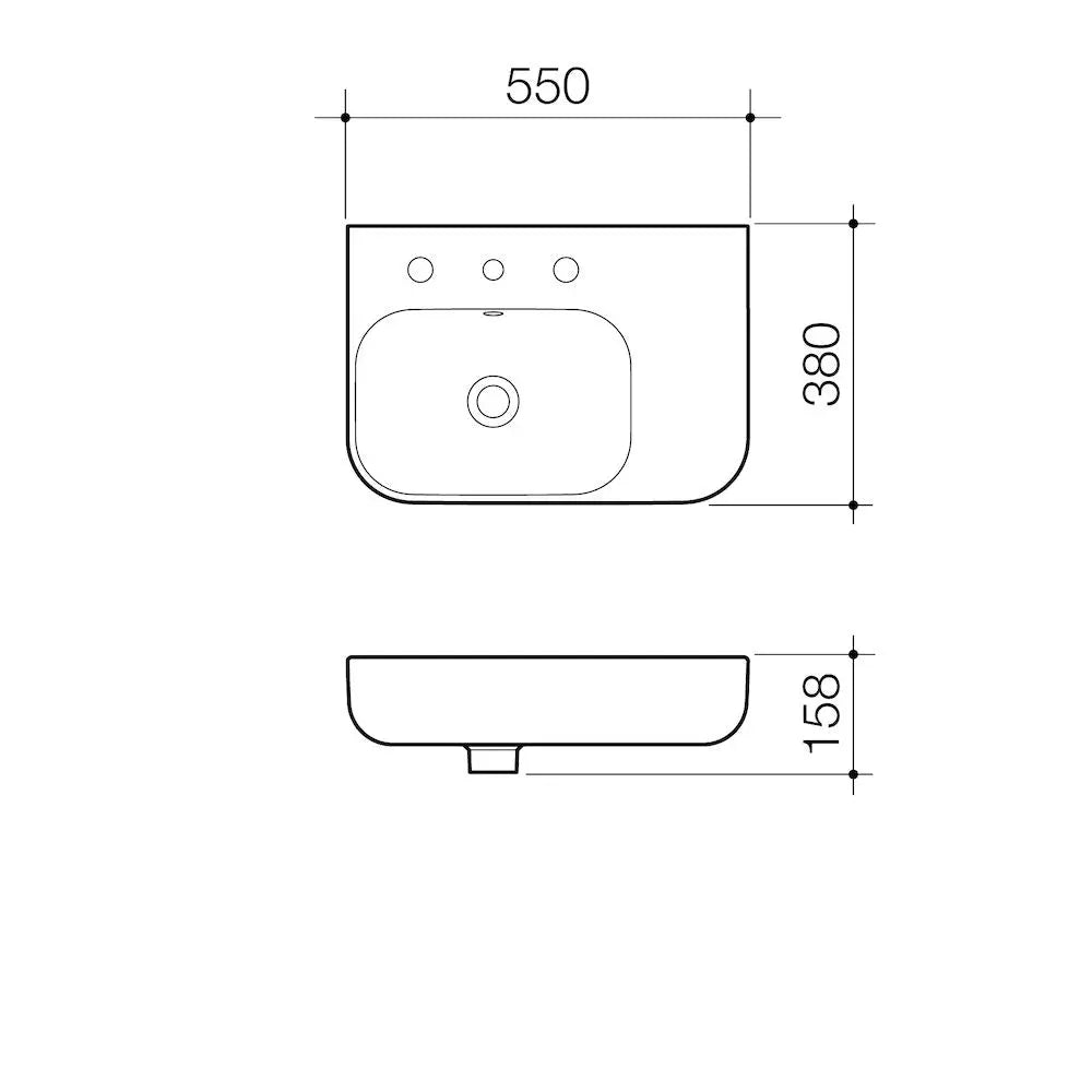 Luna Shelf Wall Basin Caroma