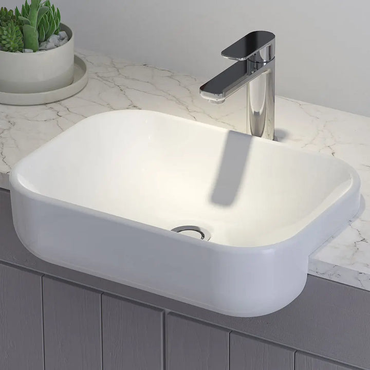 Luna Semi Recessed Basin (without tap landing) Caroma